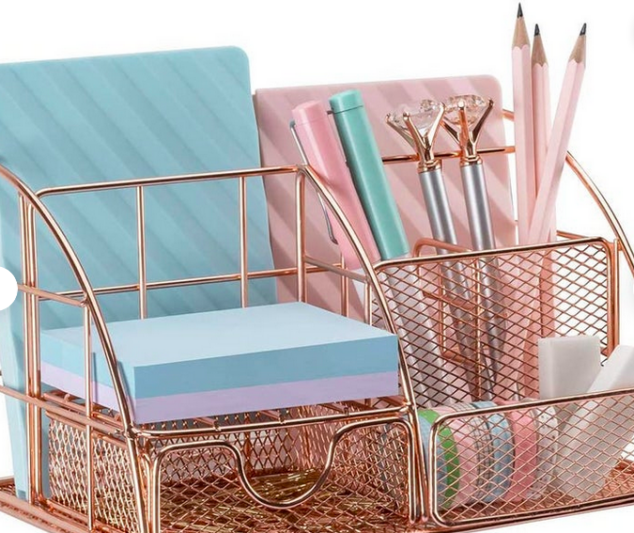 Rose Gold Desk Organizer