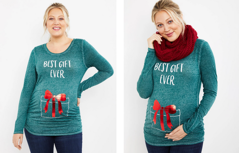 pregnant couple christmas sweaters
