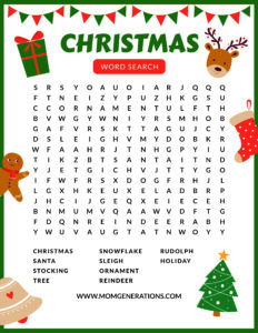 Christmas Word Search Printable - Stylish Life for Moms