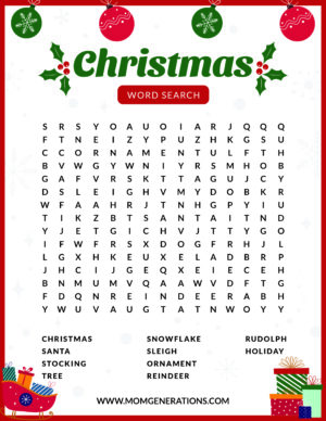 Christmas Word Search Printable - Stylish Life for Moms