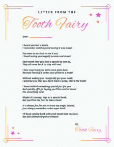 tooth fairy letter template mom generations stylish life for moms