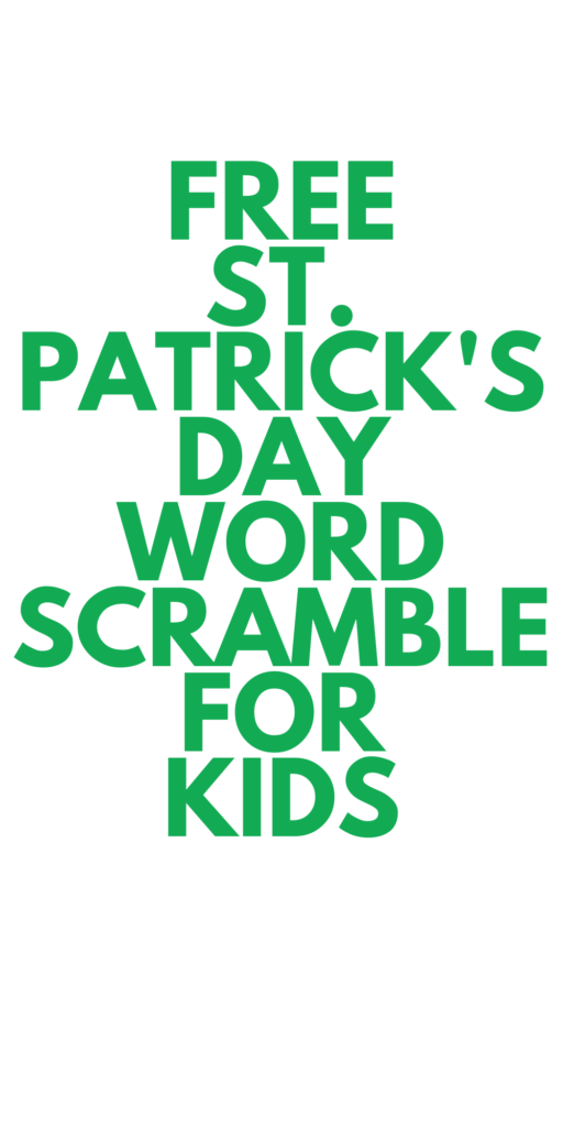 St. Patrick's Day Word Scramble for Kids