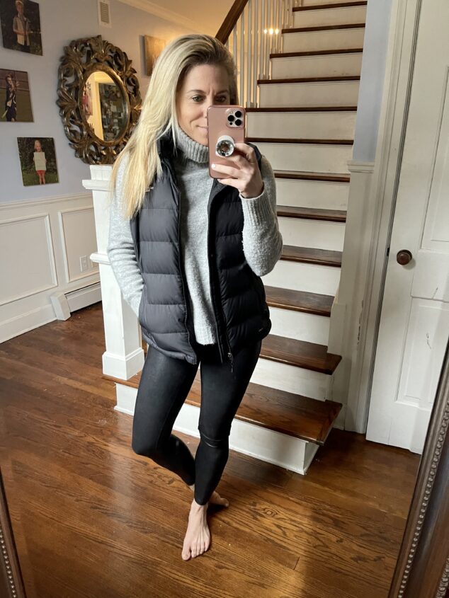 how to style puffer vest