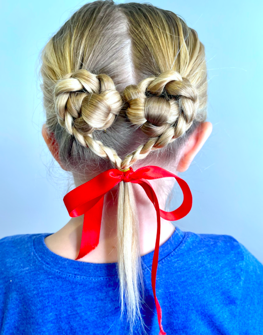 Simple Heart Hairstyle with Glitter Gel - Stylish Life for Moms