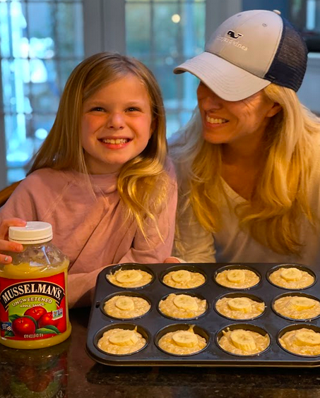 Easy Peanut Butter Banana Muffins made with MUSSELMAN’S AppleSauce