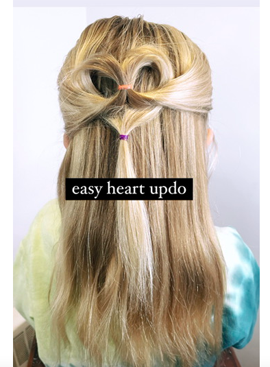 heart half up hairstyle