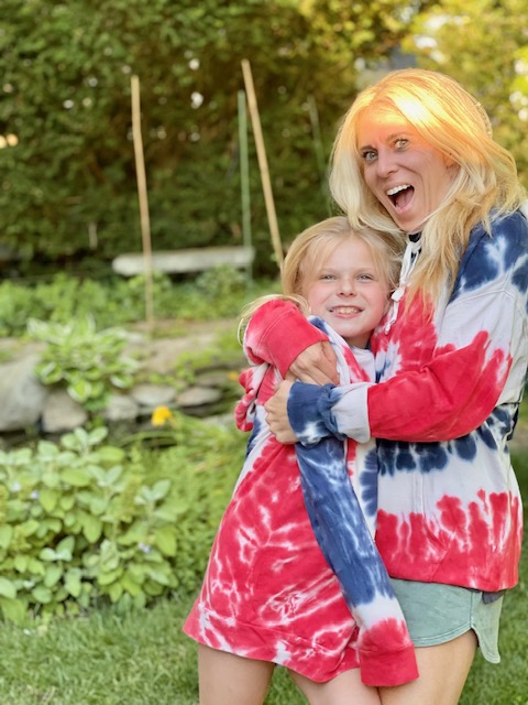 red, white and blue tie dye sweatshirts