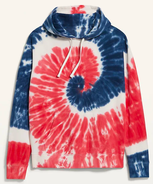 Red white blue 2025 tie dye sweatshirt