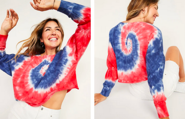 Oversized Americana Tie-Dye Sweatshirt