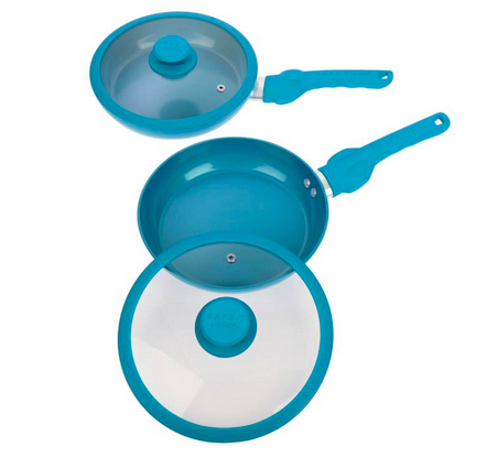 Safe-T-Grip 2-pack 9" Fry Pan Set with Lids