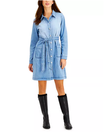 Belted Denim Dress, Created for Macy's 