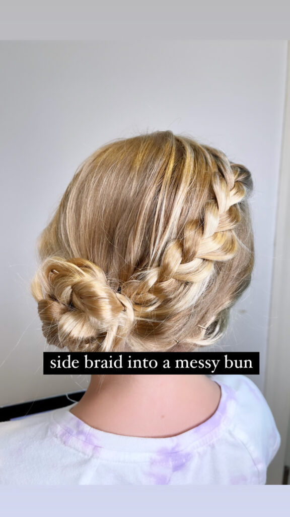 Hippie Hairstyles: Side braid into a messy bun