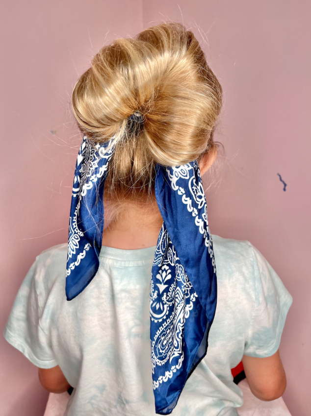 Scarf tied hot sale around ponytail