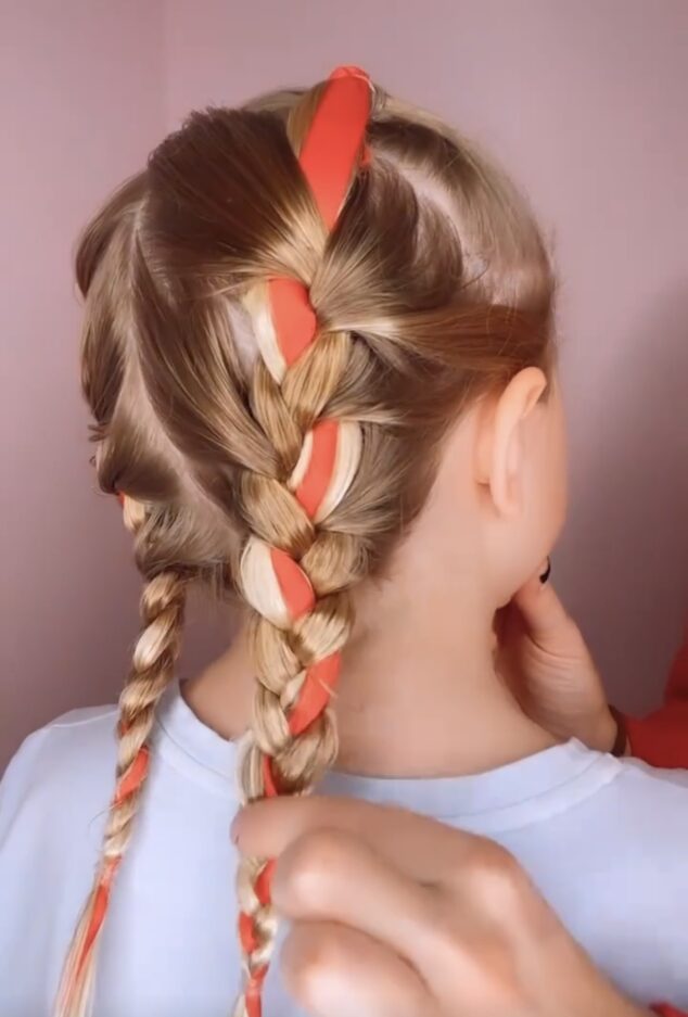 Braids & Hairstyles for Super Long Hair: My look for today~ Two French  braids with a slanted part