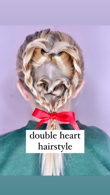Double Heart Hairstyle - Hair for Valentine's Day