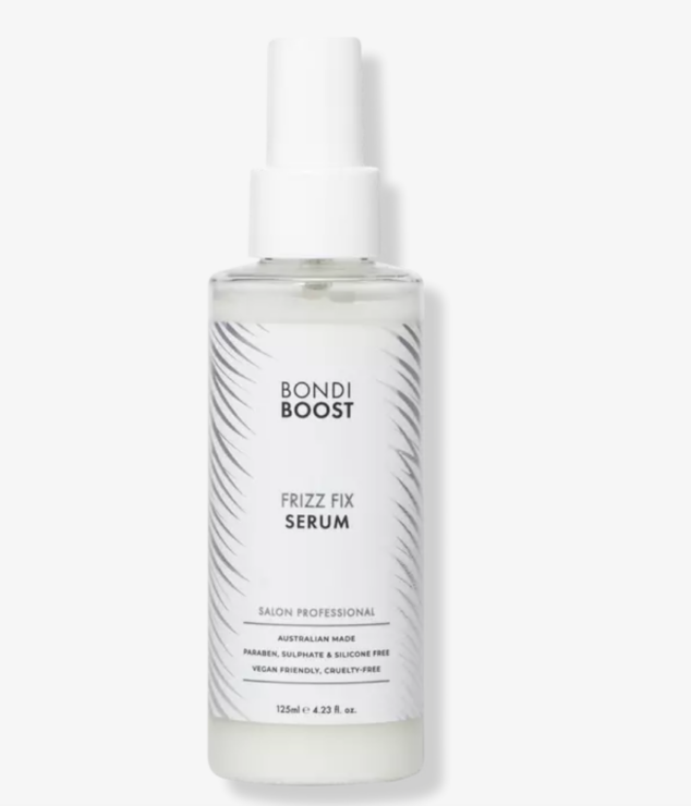Bondi Boost Frizz Fix Serum is an anti-frizz leave-in serum that smooths frizz down and boosts shine, without leaving hair stiff or greasy. Formulated with a powerful 6-oil blend, this serum instantly tames frizz and unruly waves for sleek, luster-rich, visibly smoother hair.