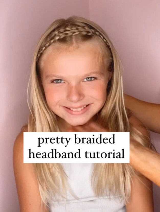 pretty braided headband hairstyle
