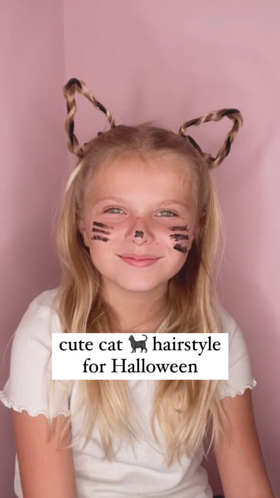Cute Cat Hairstyle for Halloween
