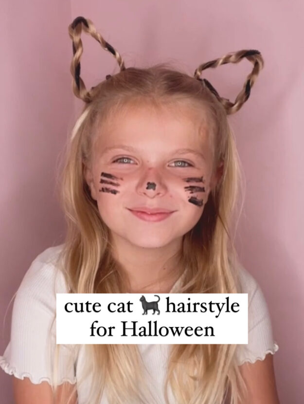 Cute Cat Hairstyle for Halloween