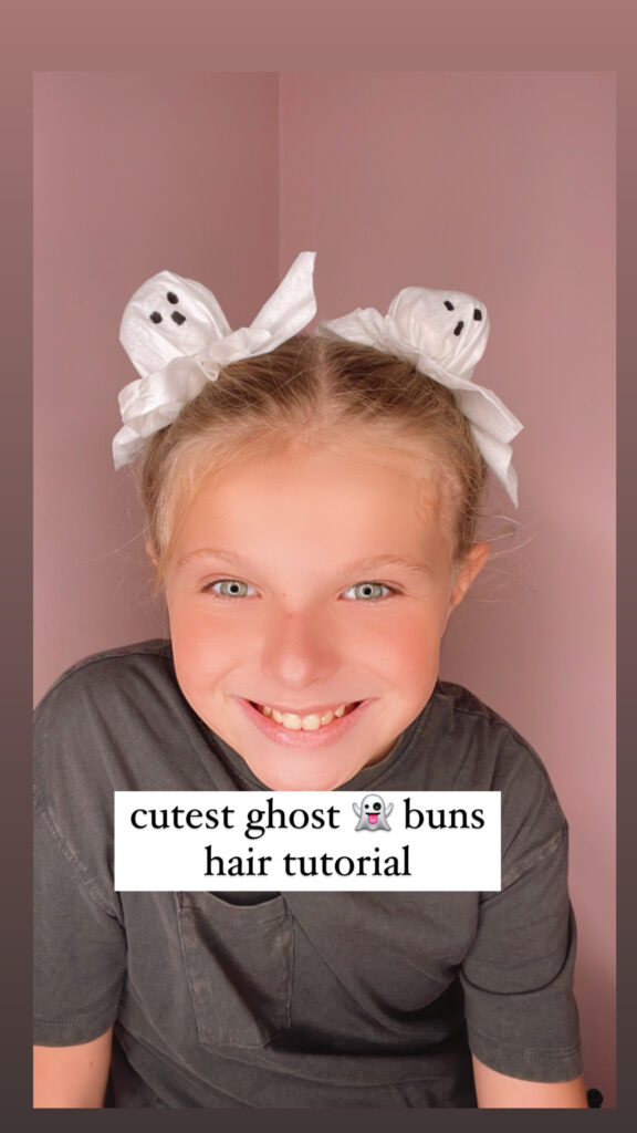 Ghost Buns Hairstyle for Halloween