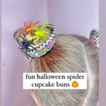 Fun Halloween Hairstyle - Cute Cupcake Spider Buns