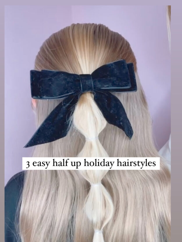 easy half up holiday hairstyles