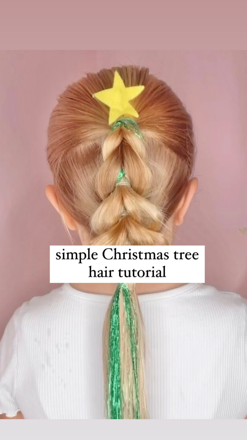 Simple Christmas Tree Hairstyle Stylish Life for Moms