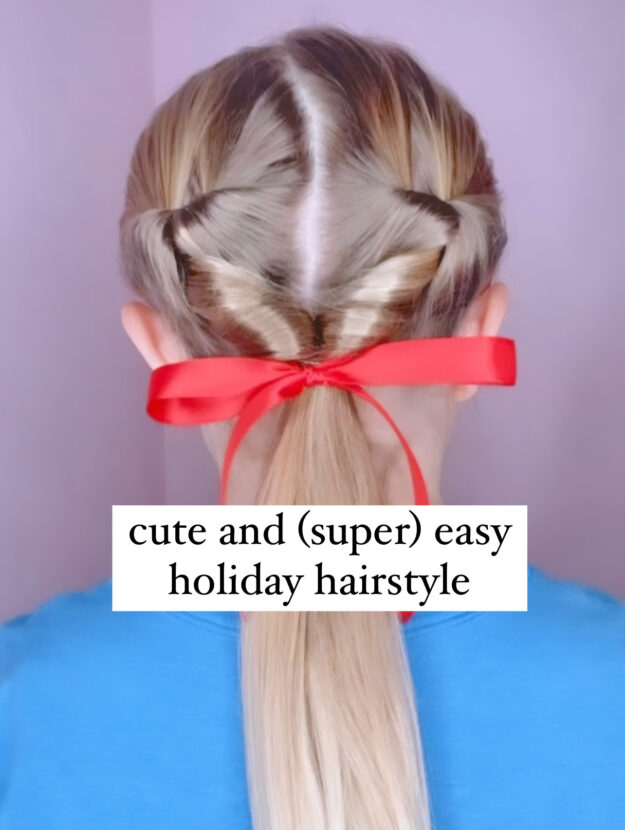 cute holiday hairstyle for long hair