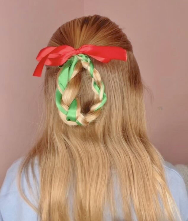 wreath hairstyle for the holidays