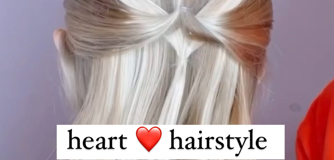 simple and pretty heart hairstyle for valentine's day