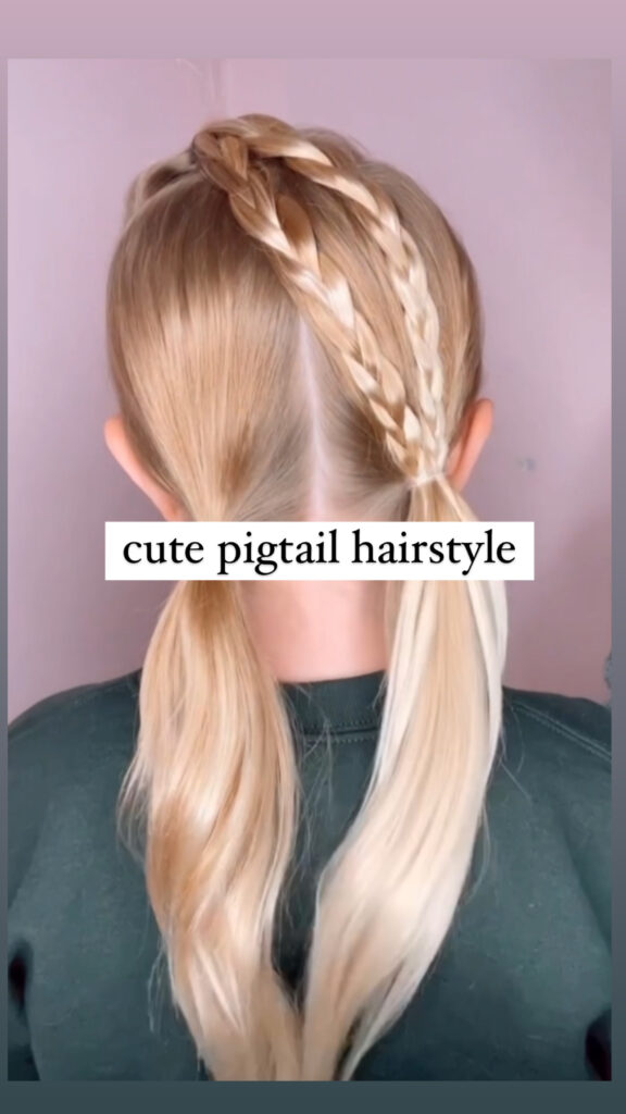 Cute Pigtail Hairstyle for School