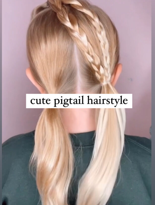 Cute Pigtail Hairstyle for School