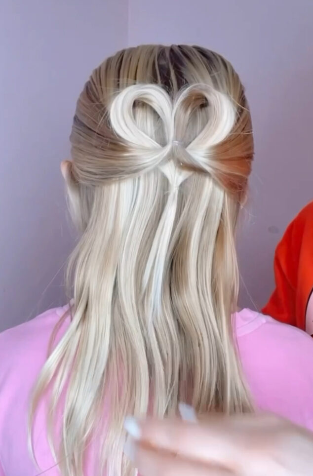 simple and pretty heart hairstyle for valentine's day
