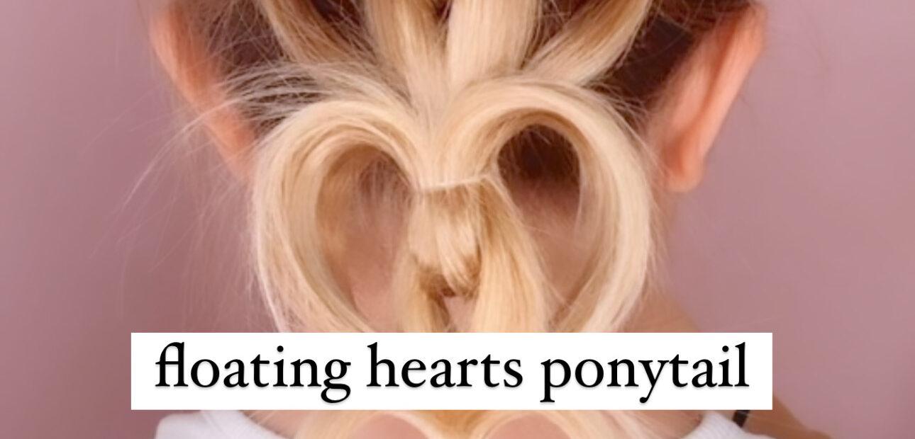 floating hearts ponytail for valentine's day