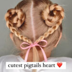 cute heart pigtails for valentine's day