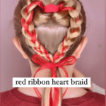 red ribbon heart braid