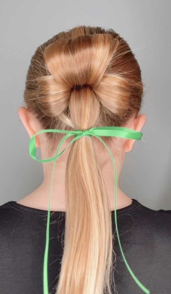 4-leaf clover hairstyle St. Patrick's Day