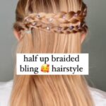 half up half down braided hairdo