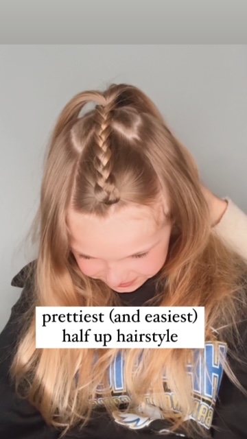 pretty half up half down hairstyle for girls