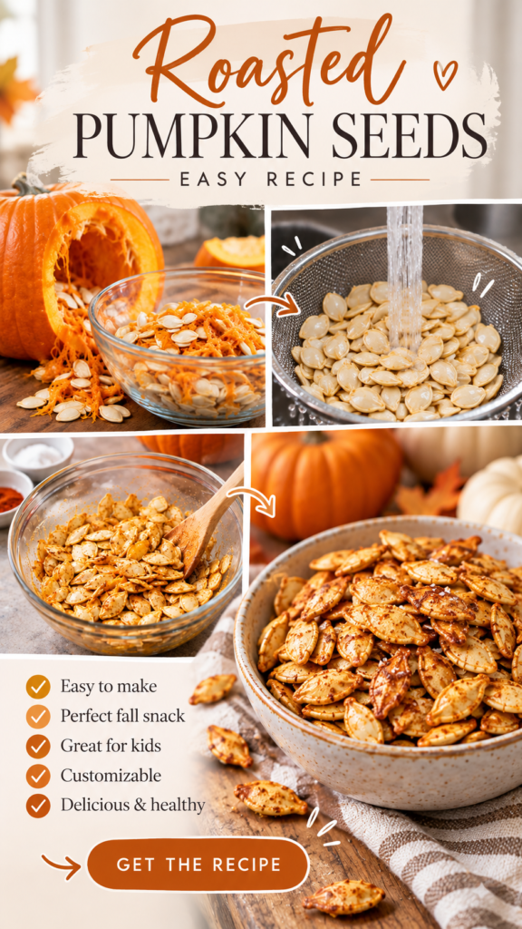 Learn how to make the best roasted pumpkin seeds with this easy recipe! Crispy, flavorful, and perfect for a healthy fall snack the whole family will love