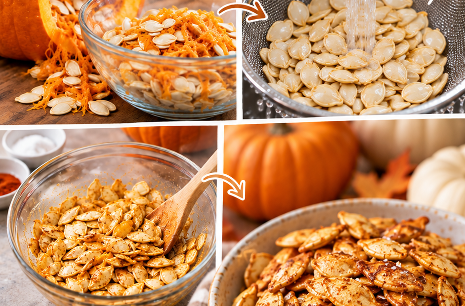Learn how to make the best roasted pumpkin seeds with this easy recipe! Crispy, flavorful, and perfect for a healthy fall snack the whole family will love